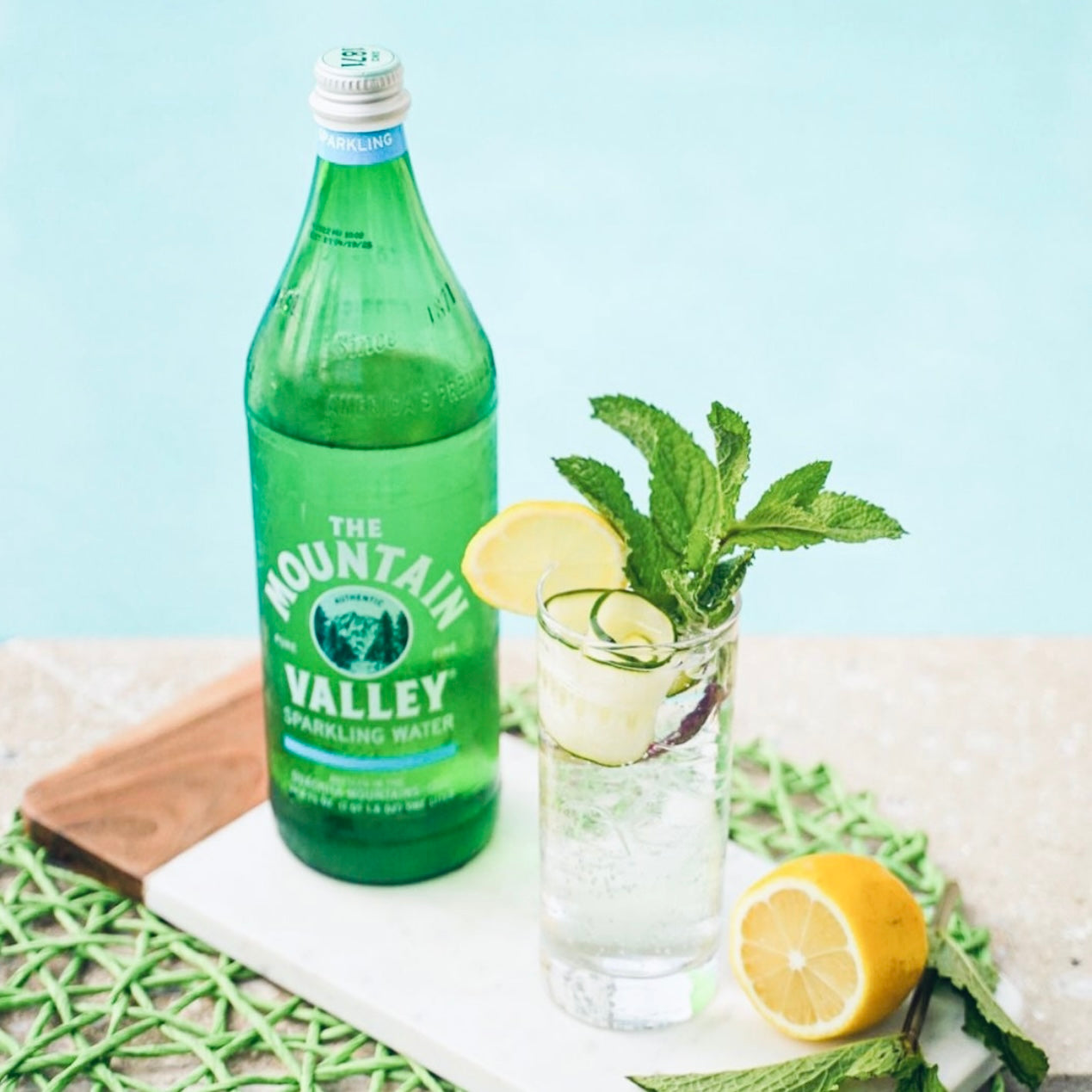 Mountain Valley Premium Sparkling Bottled Water 1 L Spring Source