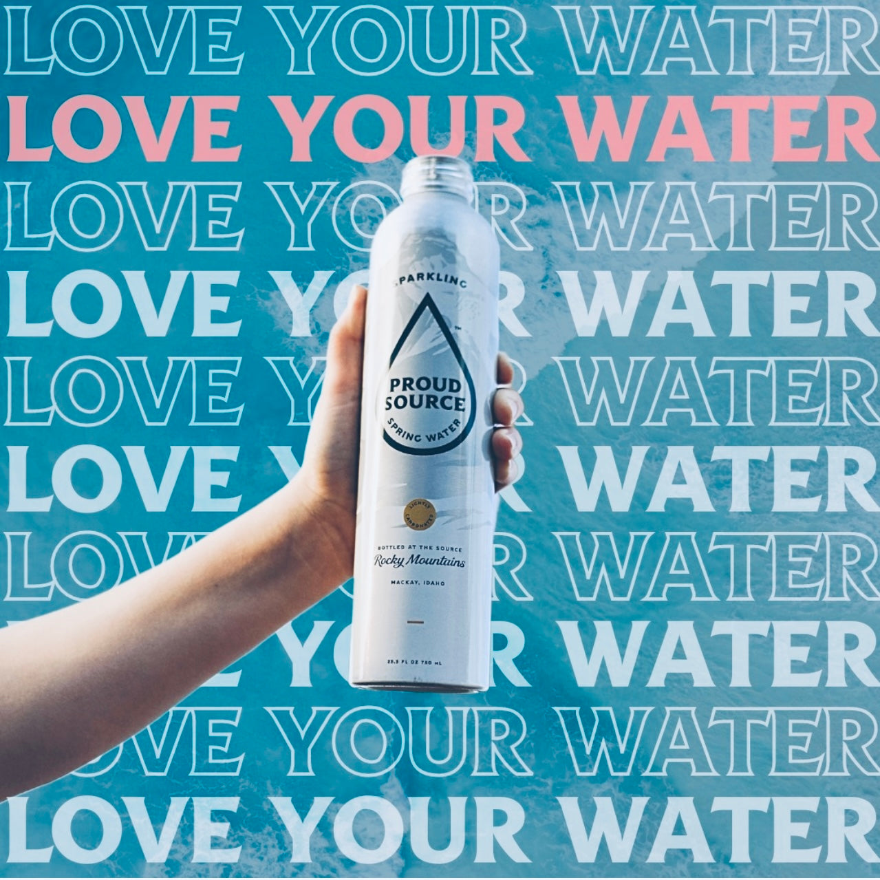 Proud Source Sparkling Spring Water Aluminum Water Bottle BPA Free