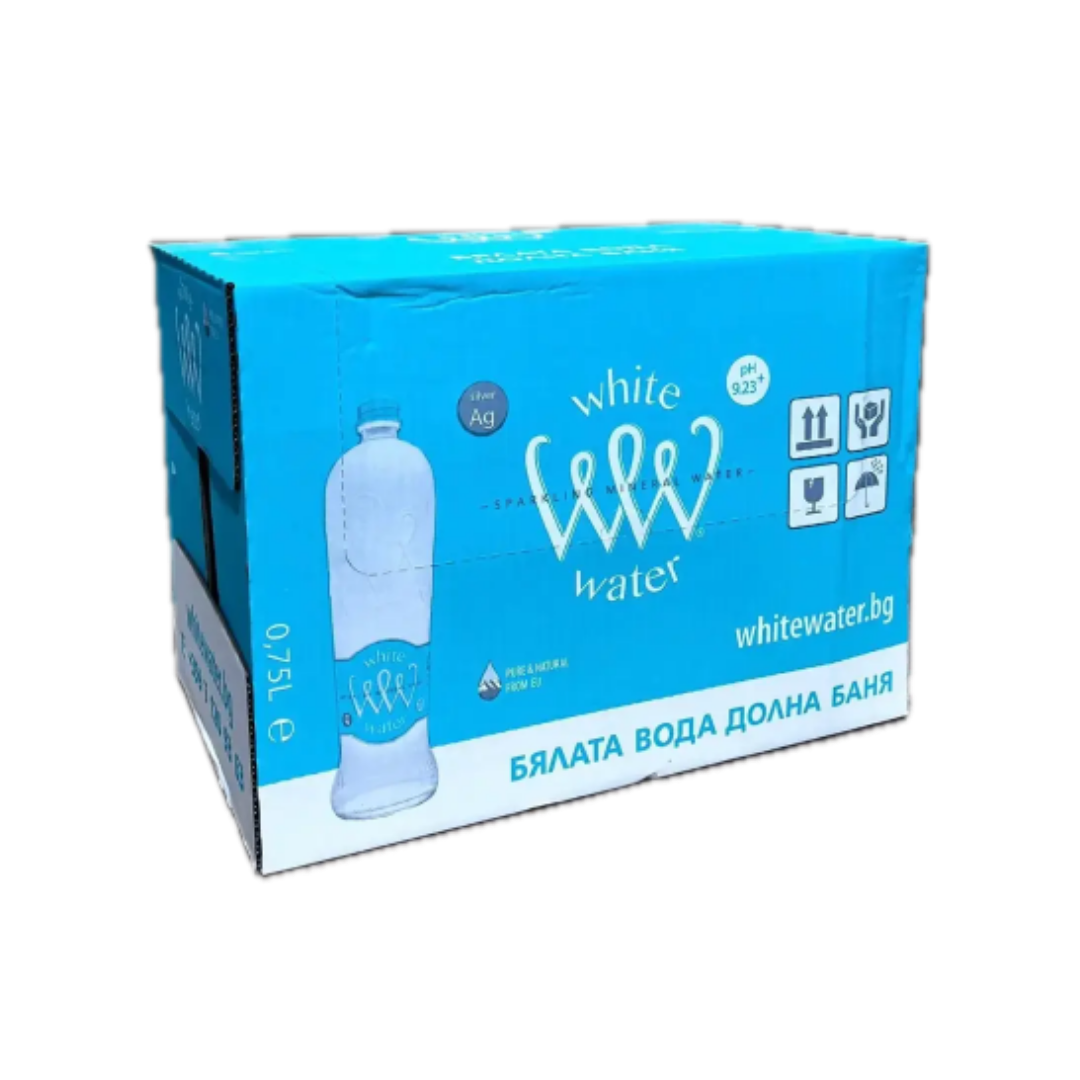 White Water Carbonated Mineral Water 750ml - Case 12