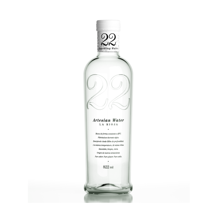 22 Artesian Sparkling natural mineral bottled water - 822ml