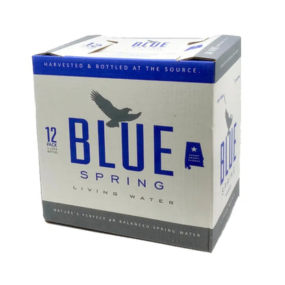 Blue Spring Living Water Natural Spring Bottled Water Case 1 Liter