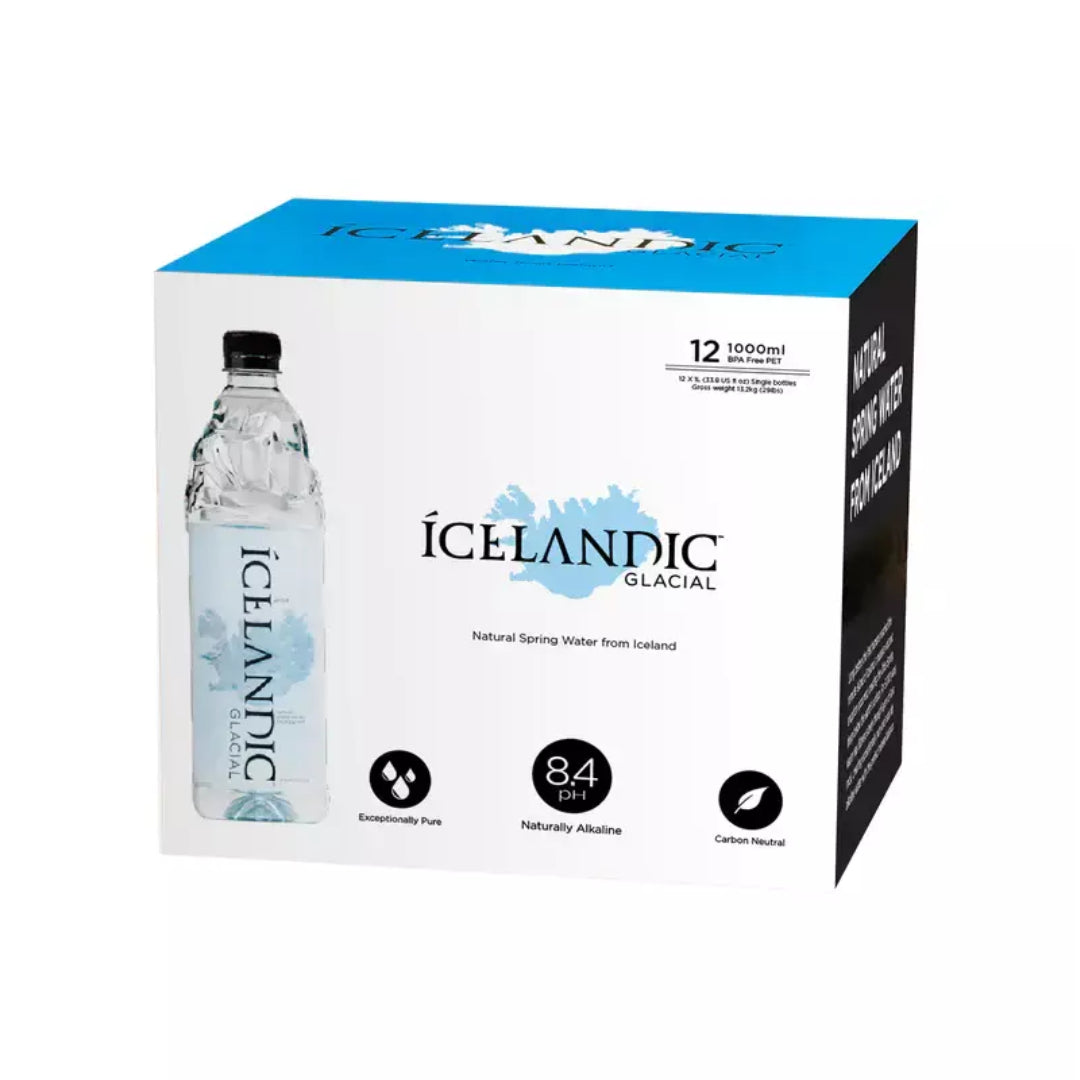 Icelandic Glacial Bottled Water 1 Liter 12 Pack