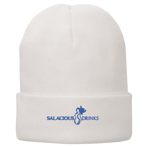 Salacious Drinks Logo White Beanie