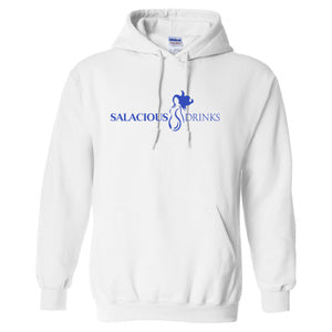 Salacious Drinks Logo White Hoodie Front