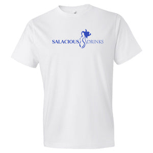 Salacious Drinks Logo White Tee Front