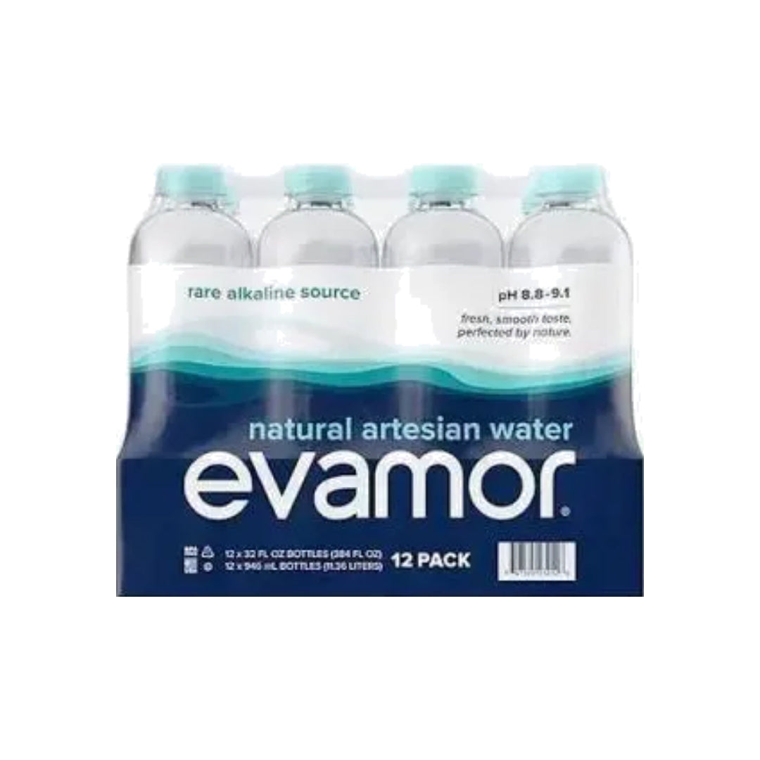 evamor artesian alkaline 32ozX12 bottled waters
